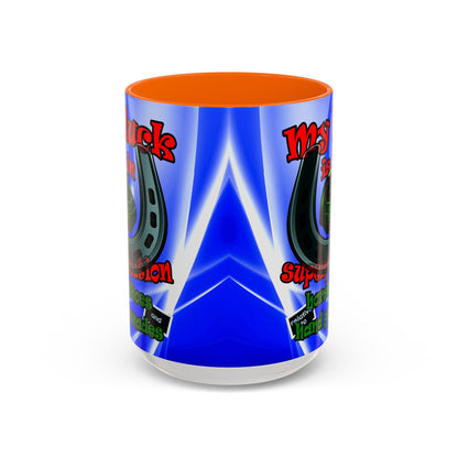 my luck - Accent Mug (blue-white wave)