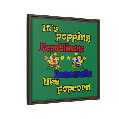 popping like popcorn - framed canvas art (dark green)