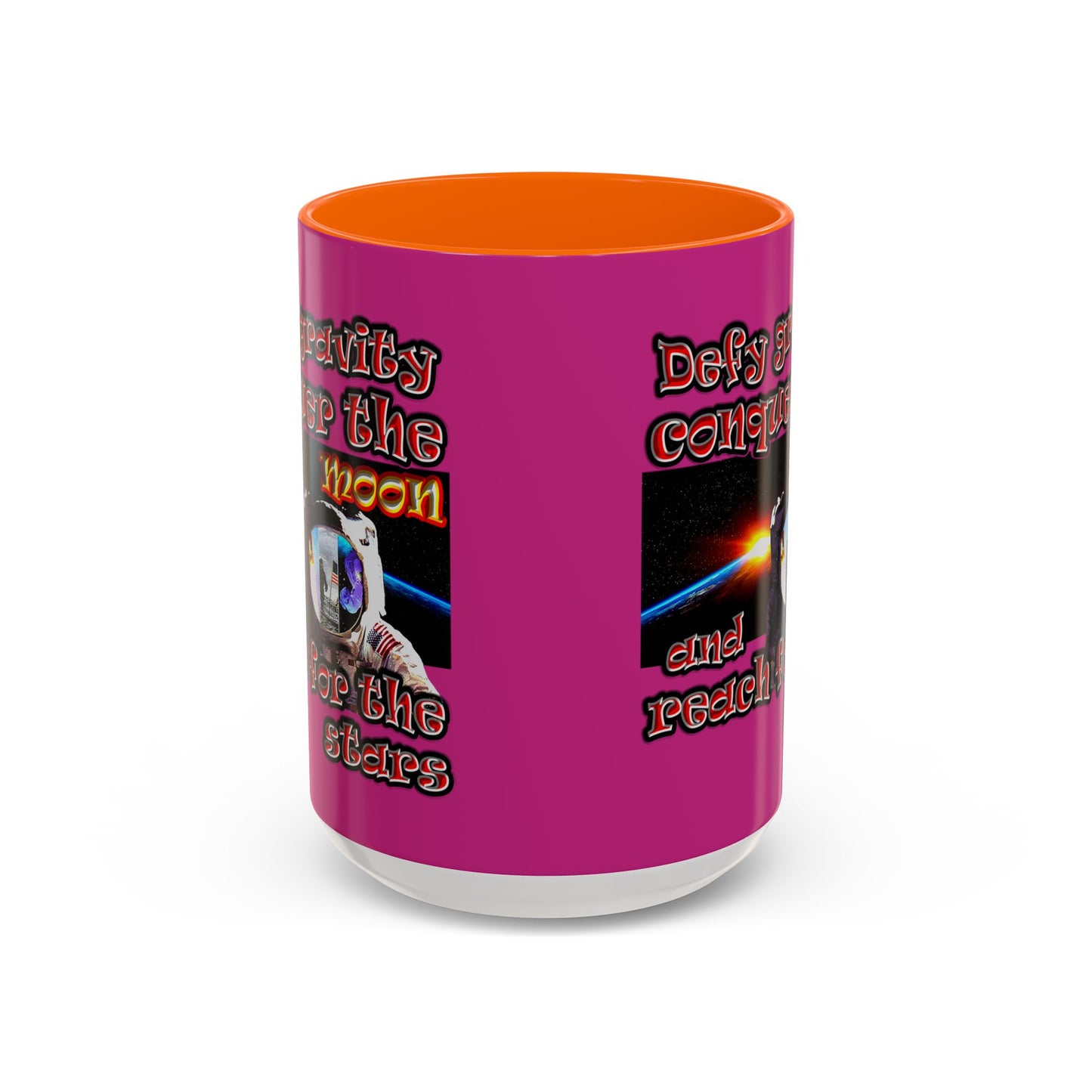 defy conquer reach - Accent Mug (pink)
