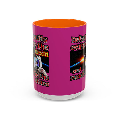 defy conquer reach - Accent Mug (pink)