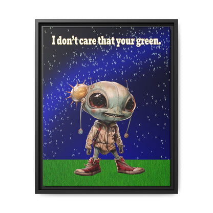 I don't care that your green - framed canvas art ('snoops' background)