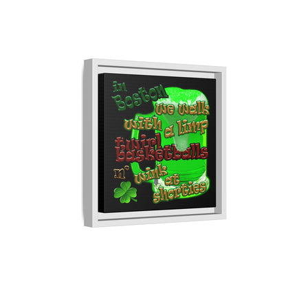 celtics logo - framed canvas art (black)