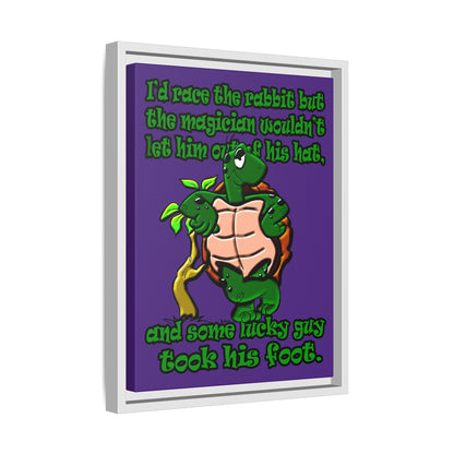 turtle race - framed canvas art (purple)