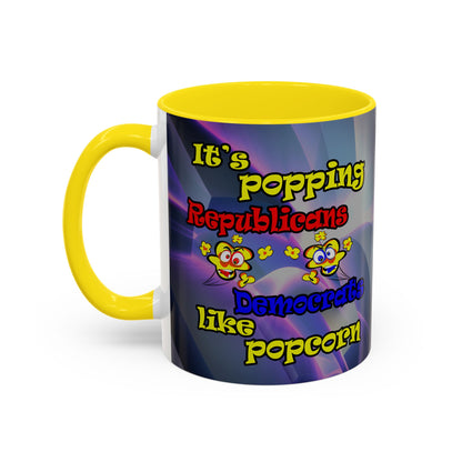 popping like popcorn - Accent Mug (grey-pink wave)
