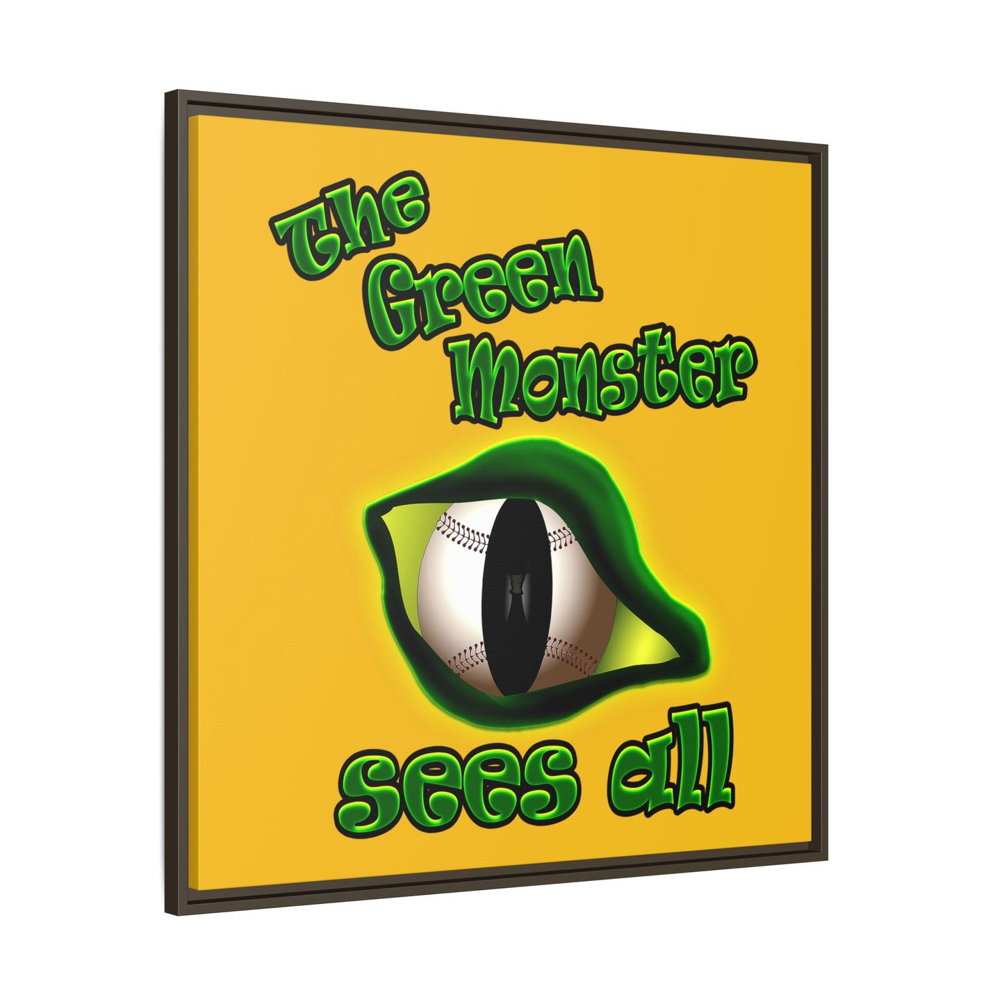 green monster - framed canvas art (yellow)