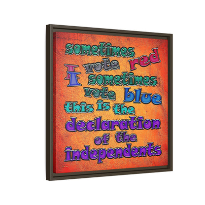 declaration of the independents - framed canvas art (burnt orange)