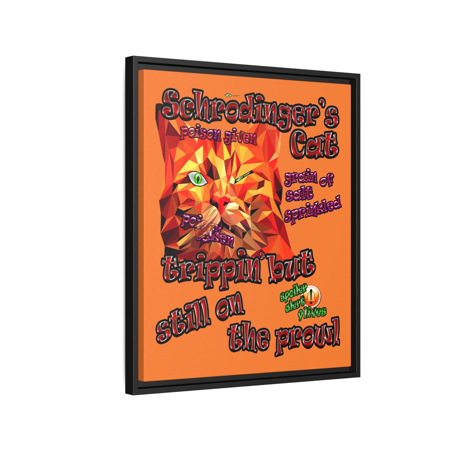 schrodinger's cat - framed canvas art (crusta)