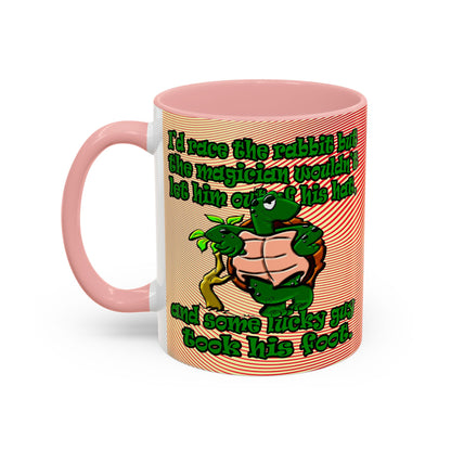 turtle race - Accent Mug (yellow-orange wave)