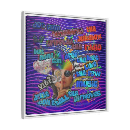 drop the beat - framed canvas art (purple wave)