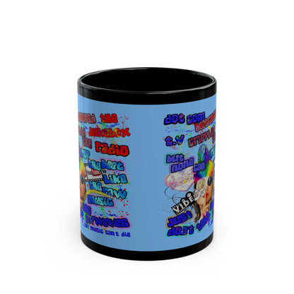drop the beat - Black Mug (light blue)
