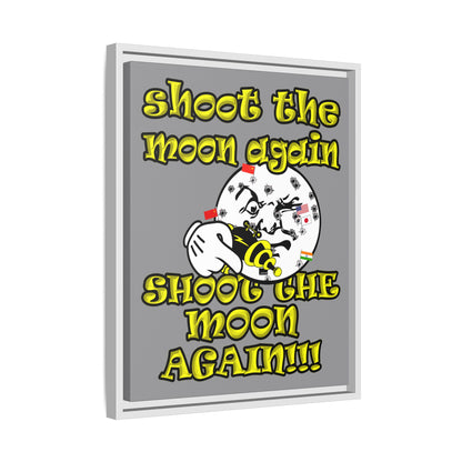 shoot the moon again - framed canvas art (grey)