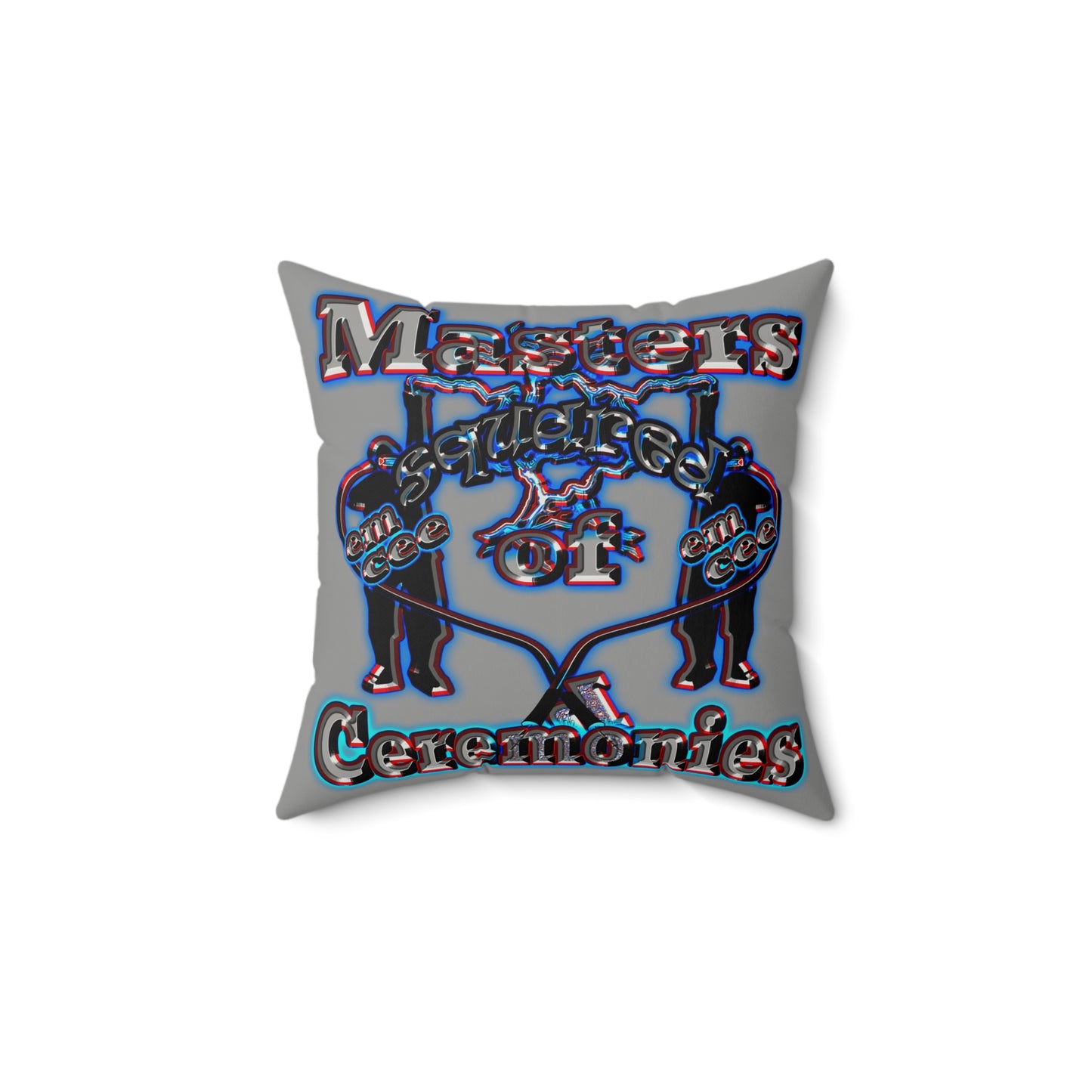 em cee squared - Faux Suede Square Pillow - (grey)