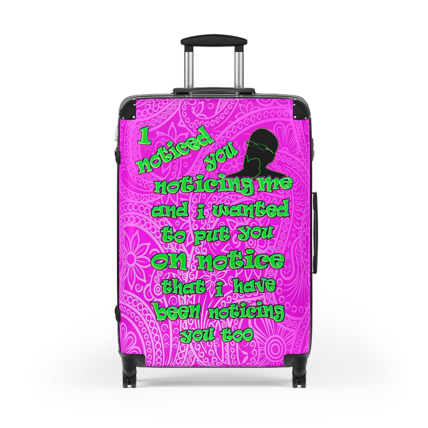 noticed you noticing - Suitcase (pink swirl)