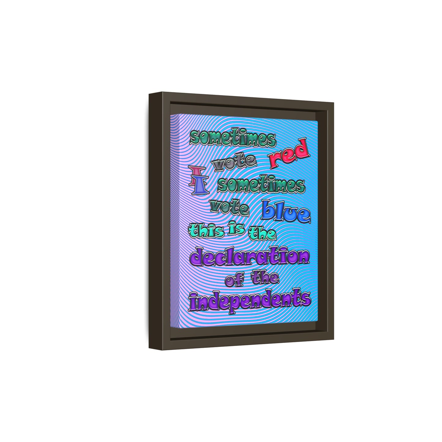 declaration of the independents - framed canvas art (light blue-purple wave)