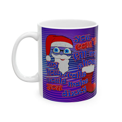 santa's shoes - White Mug (purple wave)