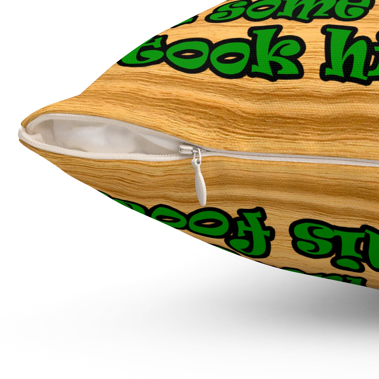 turtle race - Spun Polyester Square Pillow - (butterscotch wood finish)