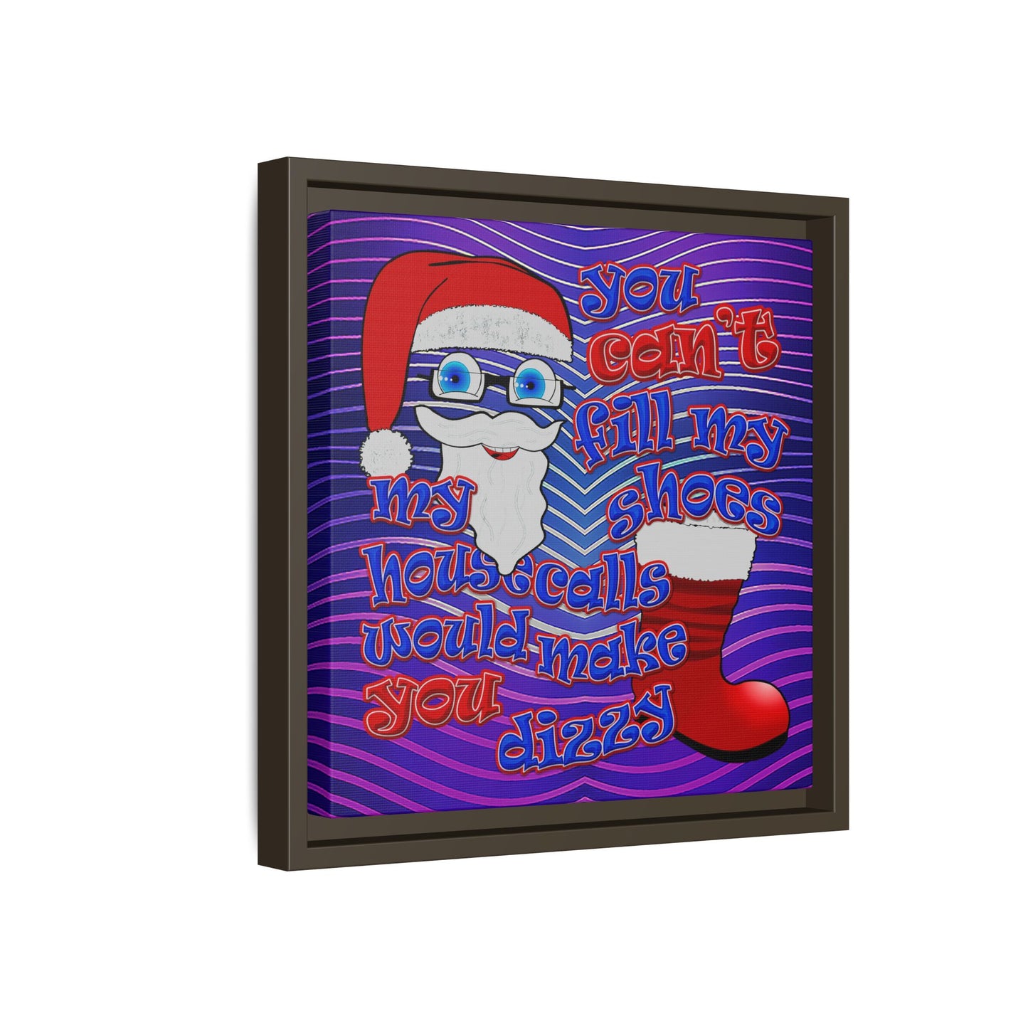 santa's shoes - framed canvas art (purple wave)