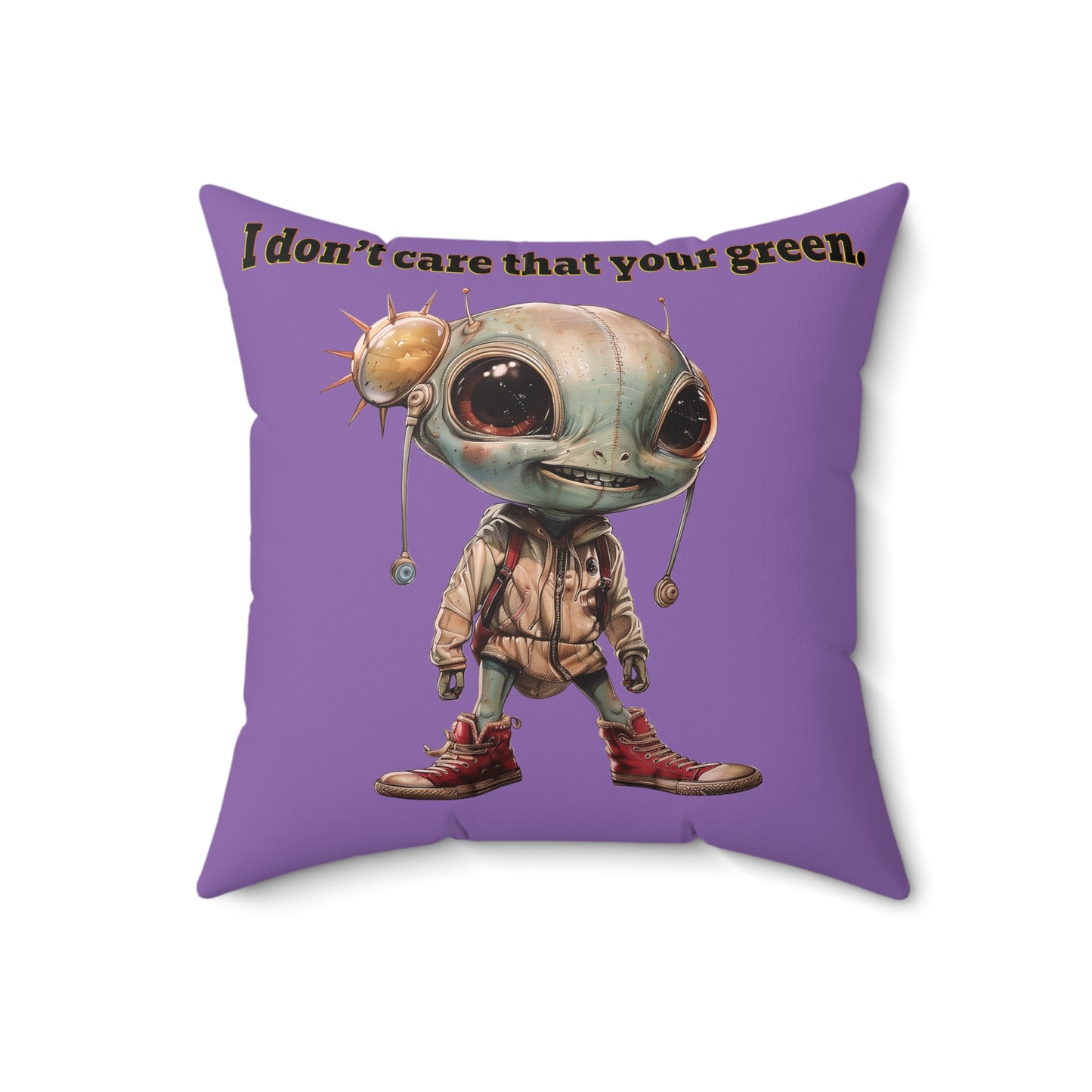 I don't care that your grey - Faux Suede Square Pillow - (light purple)