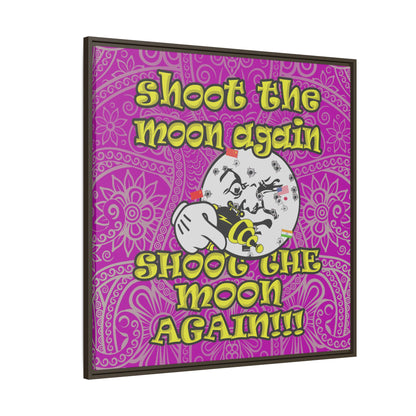 shoot the moon again - framed canvas art (pink swirl)