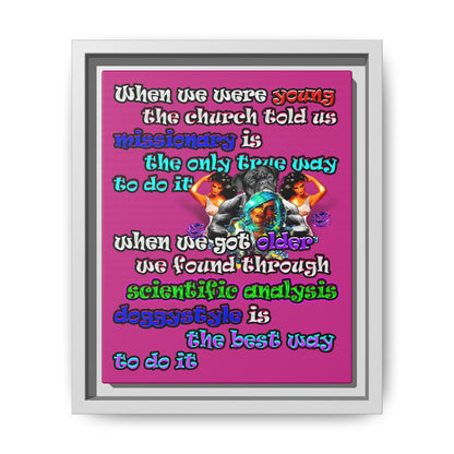 doggystyle - framed canvas art (pink)