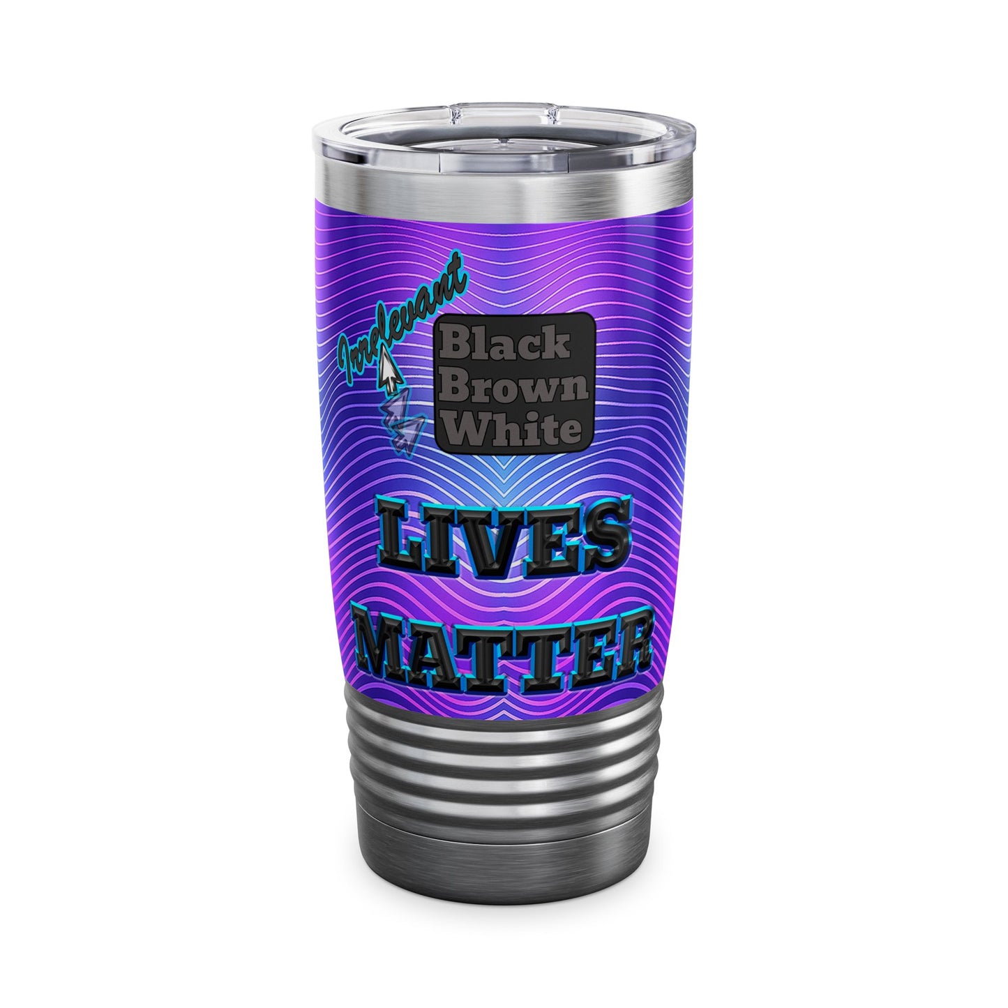 irrelevant - Ringneck Tumbler, 20oz (purple wave)