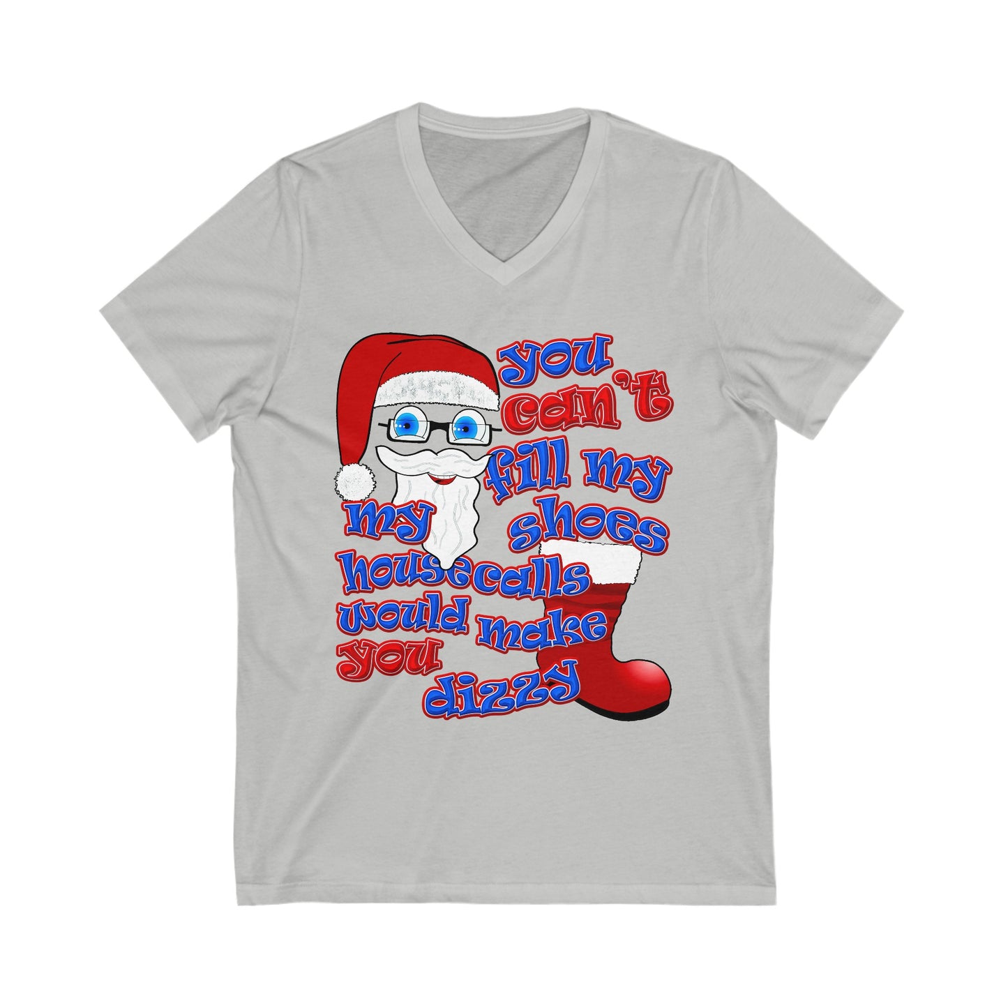 santa's shoes - Unisex Jersey Short Sleeve V-Neck Tee