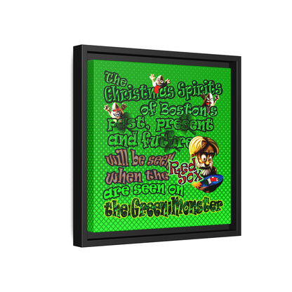 christmas spirits of boston - framed canvas art (logo green)