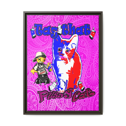 tag that - framed canvas art (pink swirl)