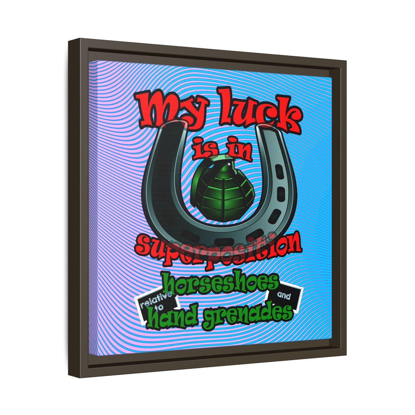my luck - framed canvas art (light blue-purple wave)