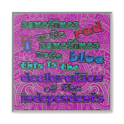 declaration of the independents - framed canvas art (pink swirl)