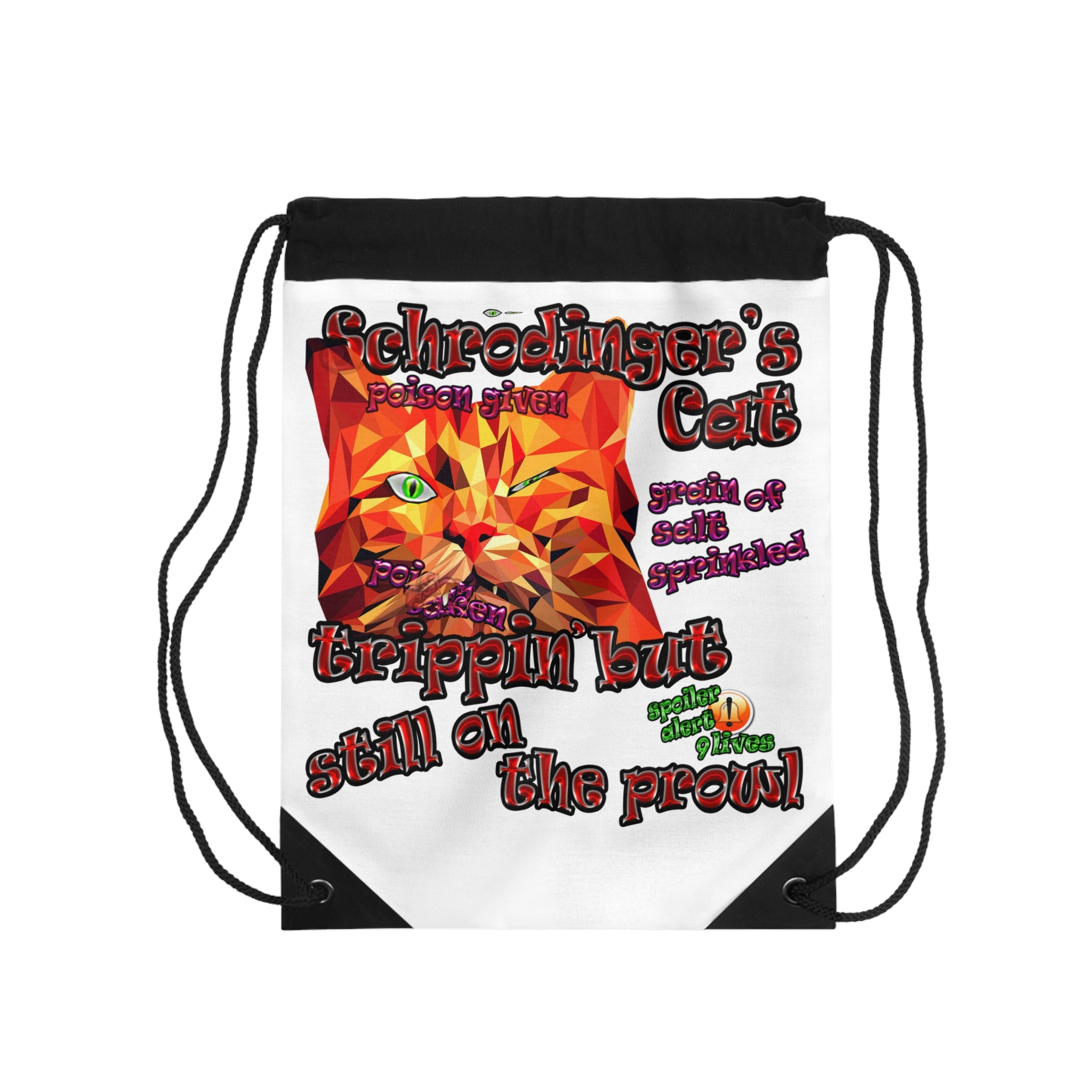 schrodinger's cat - Drawstring Bag (white)