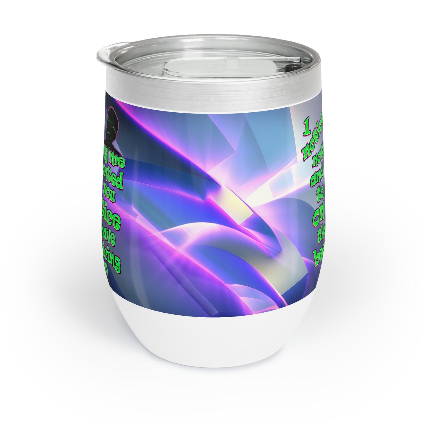 noticed you noticing - Chill Wine Tumbler (grey-pink wave)
