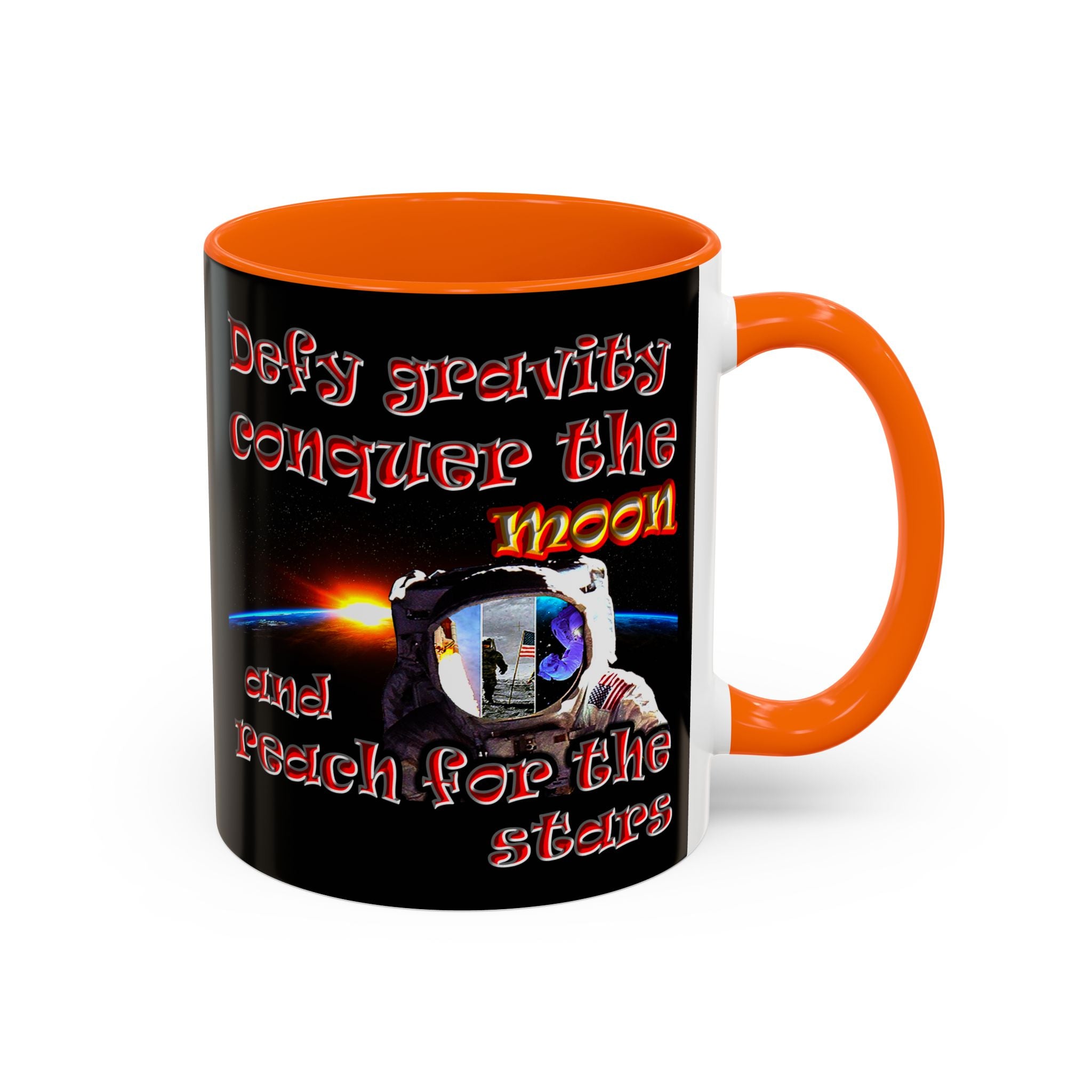 defy conquer reach - Accent Mug (black)