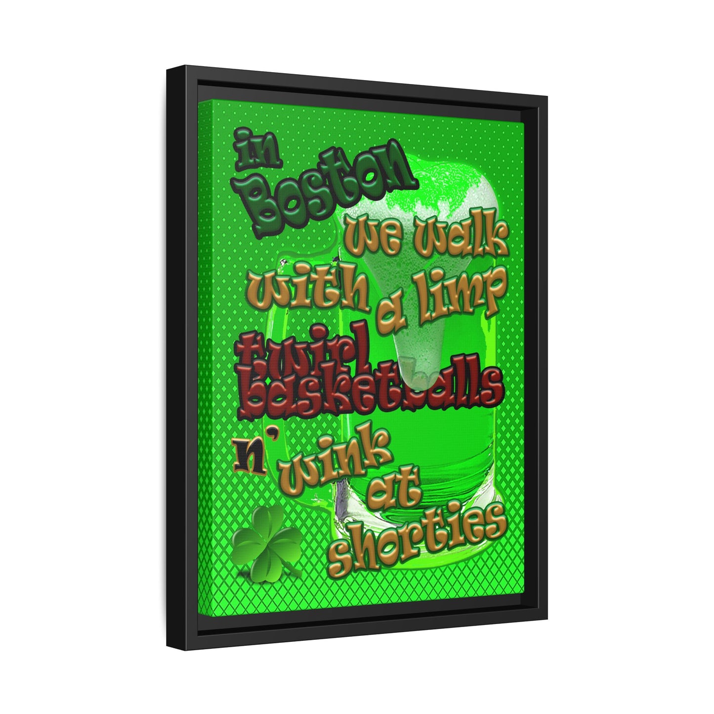 celtics logo - framed canvas art (logo green)