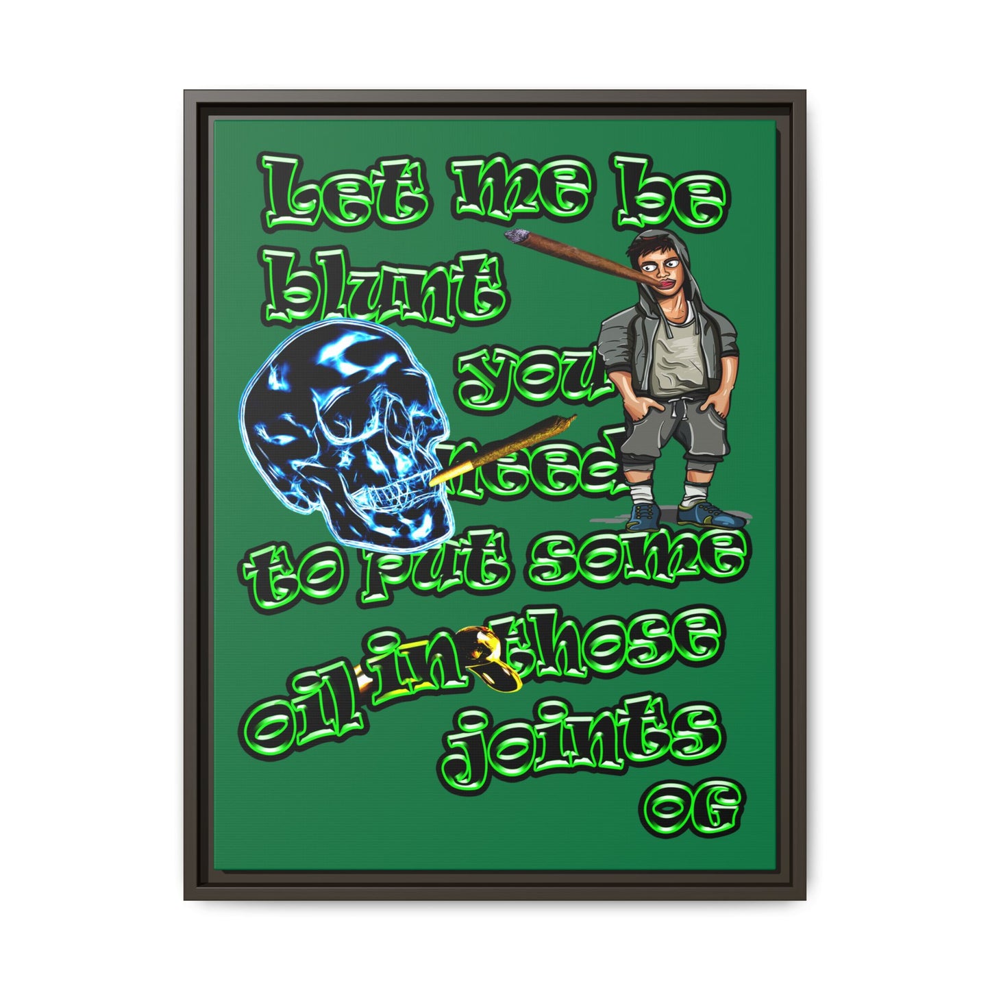 og - framed canvas art (dark green)
