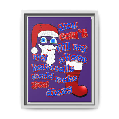 santa's shoes - framed canvas art (purple)
