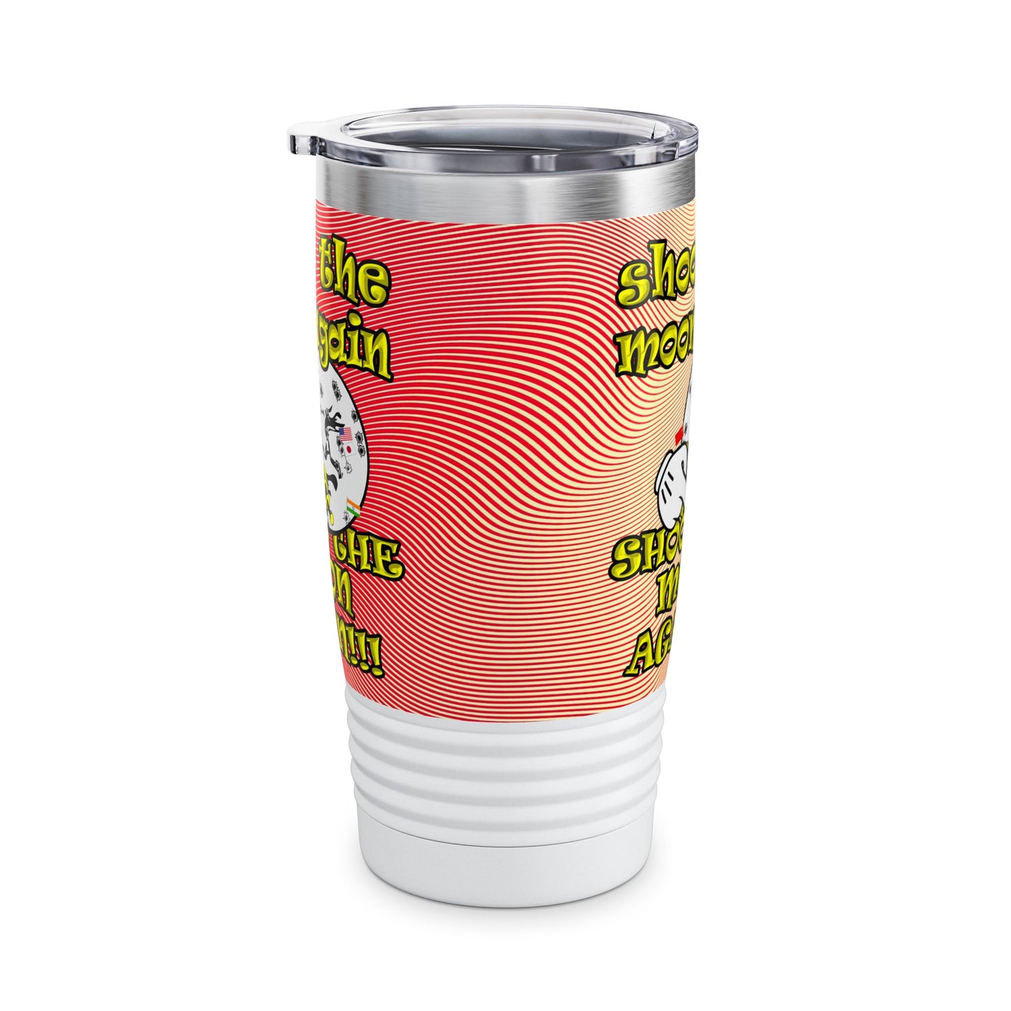 shoot the moon again - Ringneck Tumbler, 20oz (yellow-orange wave)