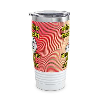 shoot the moon again - Ringneck Tumbler, 20oz (yellow-orange wave)