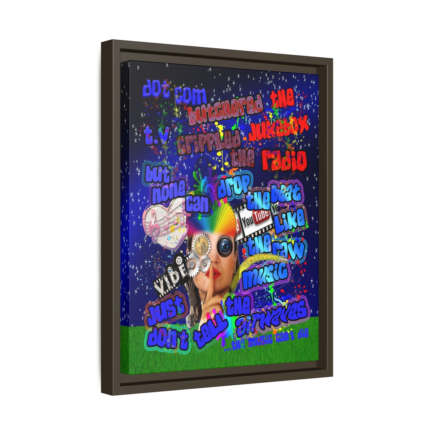 drop the beat - framed canvas art ('snoops' background)
