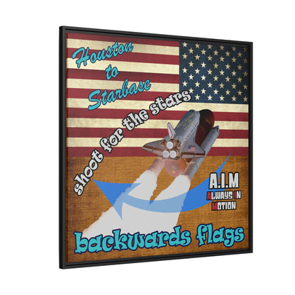 shoot for the stars - framed canvas art (brown papyrus)