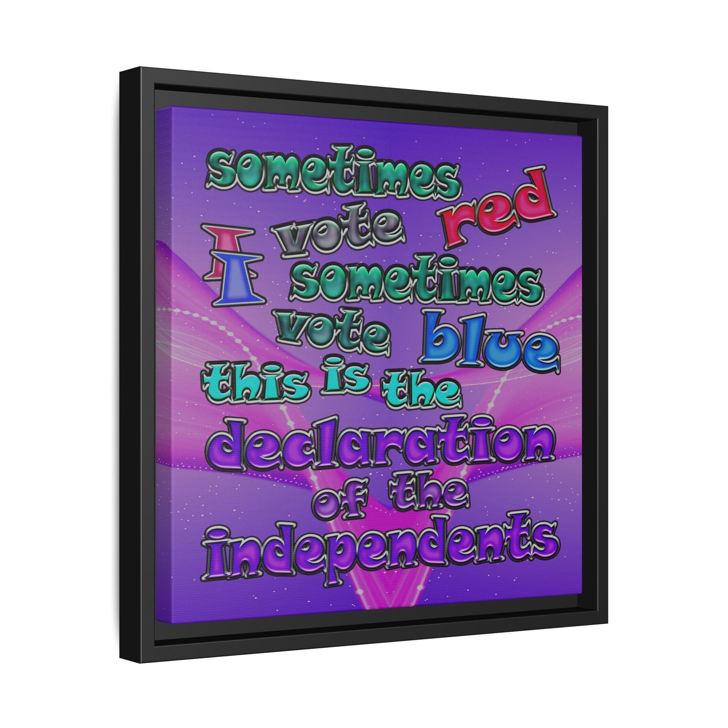 declaration of the independents - framed canvas art (purple-pink wave)