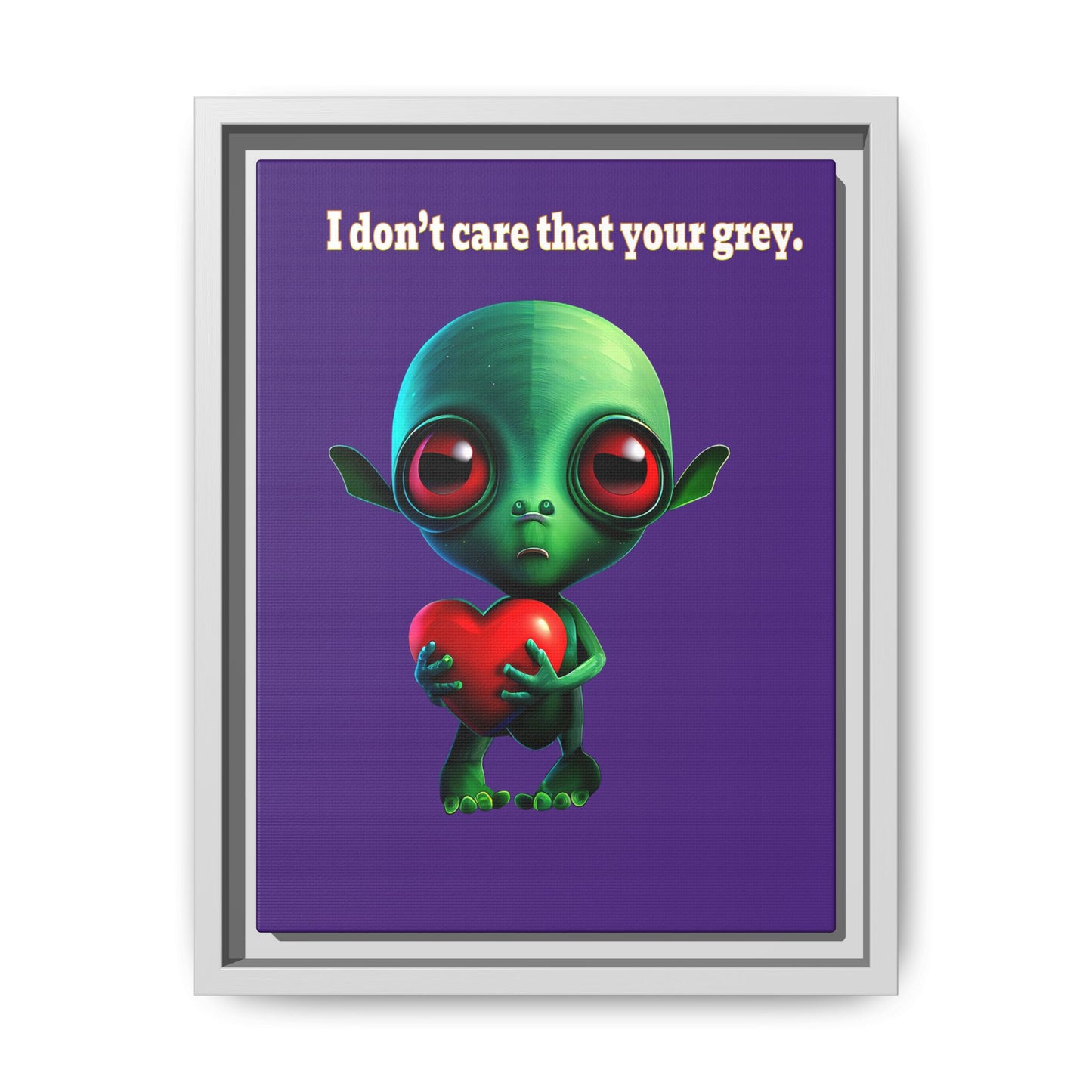 I don't care that your grey - framed canvas art (purple)