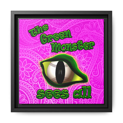 green monster - framed canvas art (pink swirl)