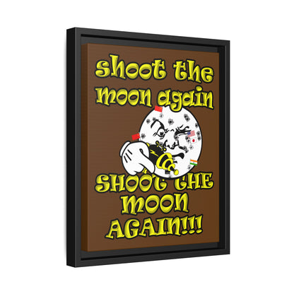 shoot the moon again - framed canvas art (brown)
