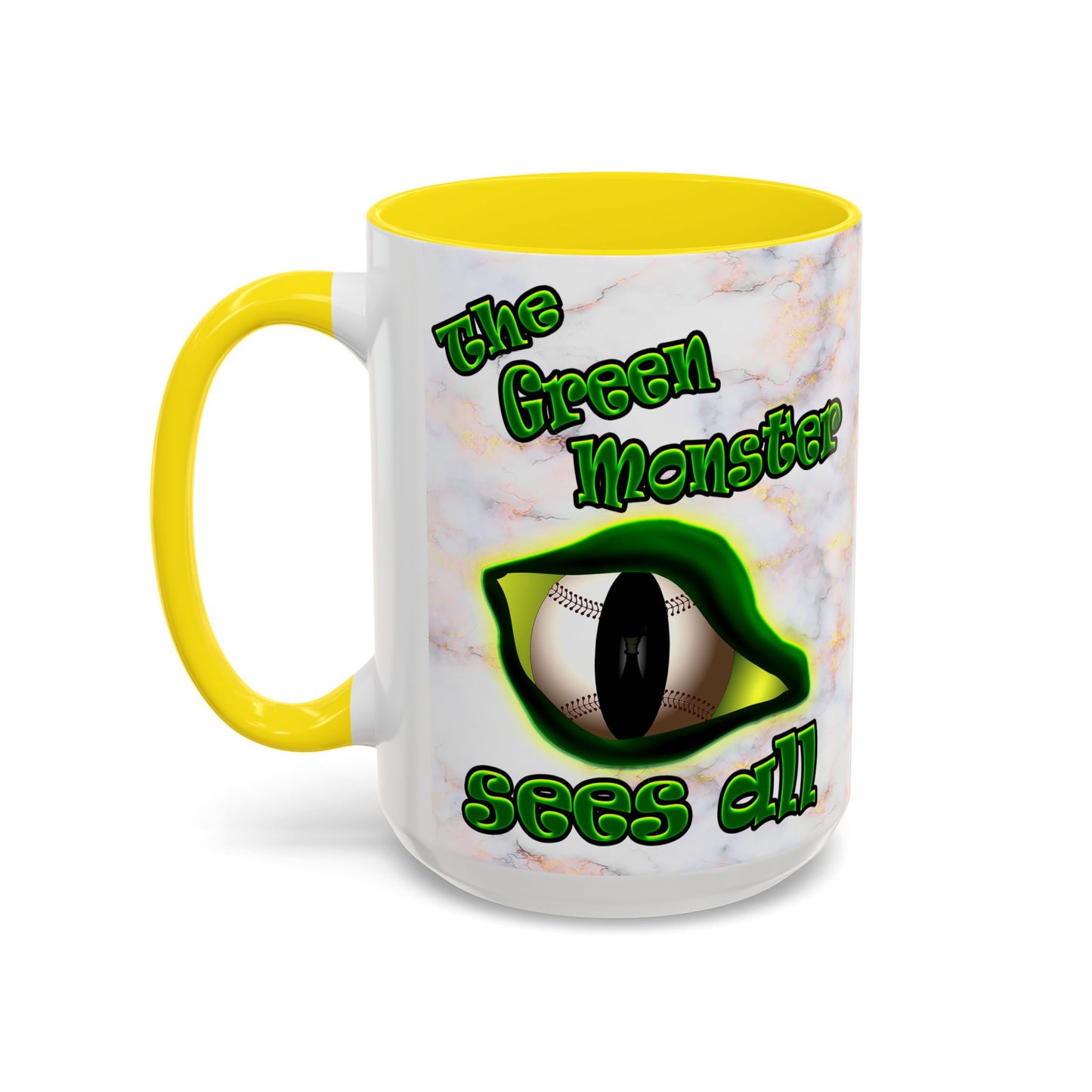 green monster - Accent Mug (white marble)