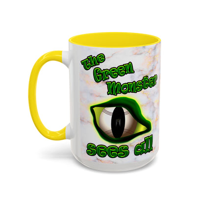 green monster - Accent Mug (white marble)