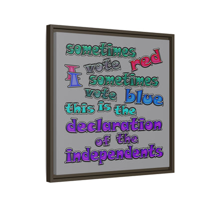 declaration of the independents - framed canvas art (grey)