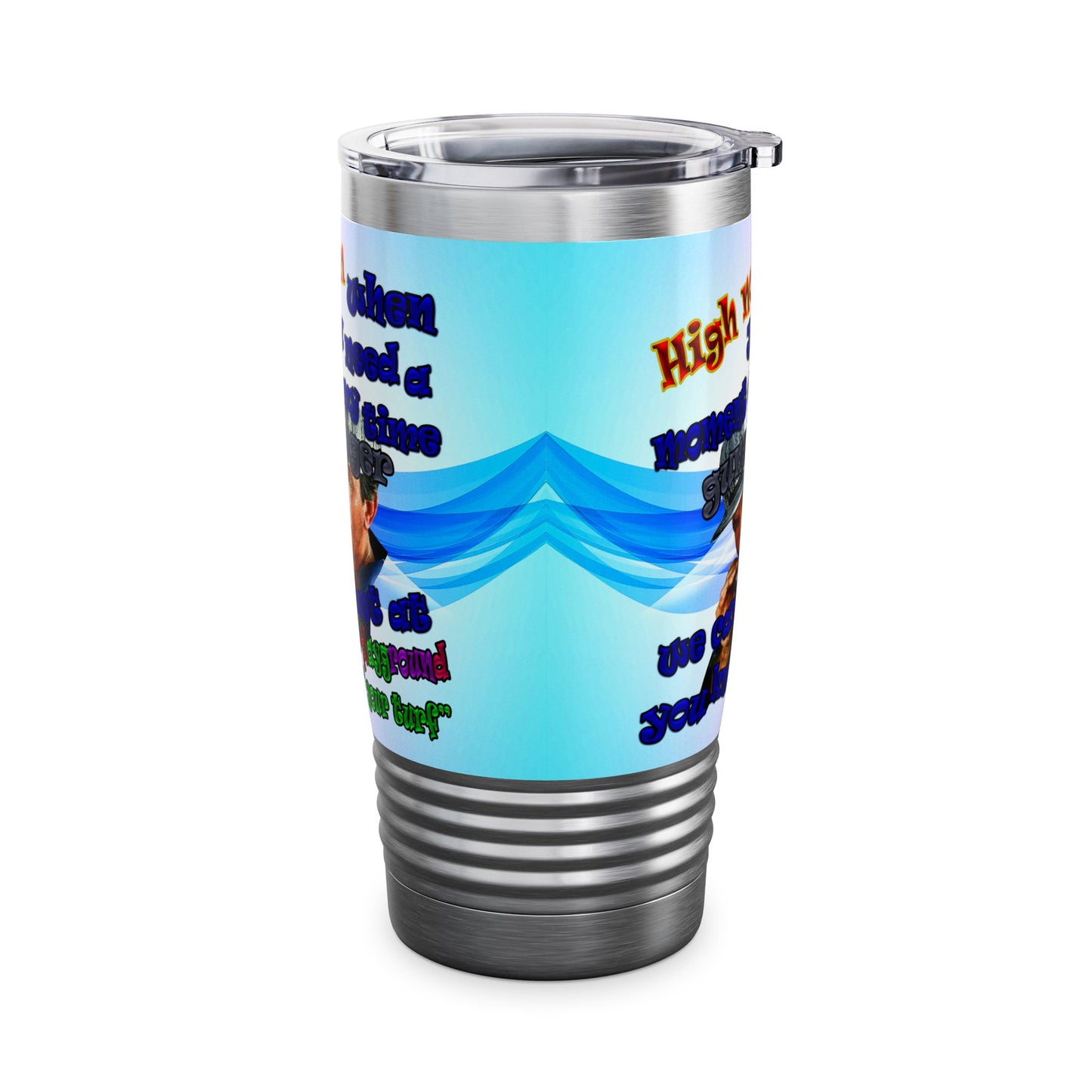high noon - Ringneck Tumbler, 20oz (light blue-pink wave)