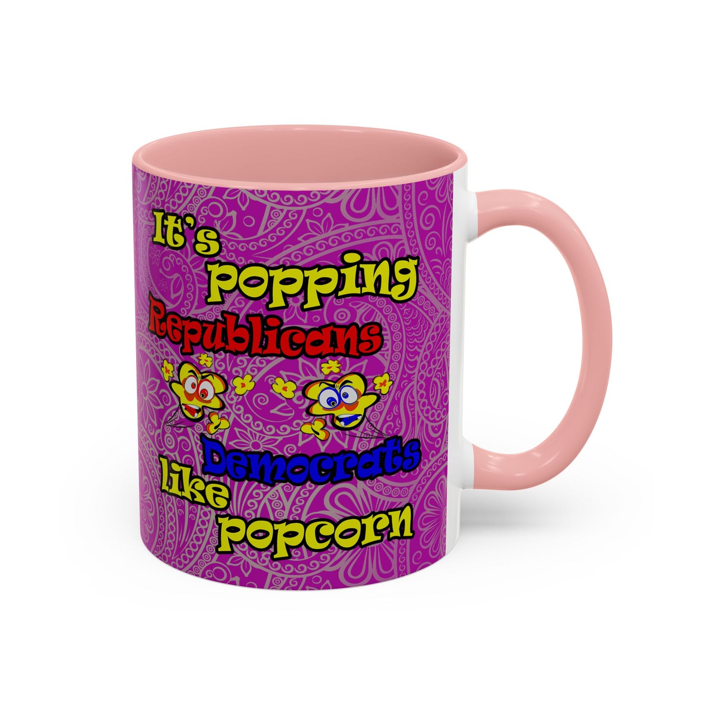 popping like popcorn - Accent Mug (pink swirl)