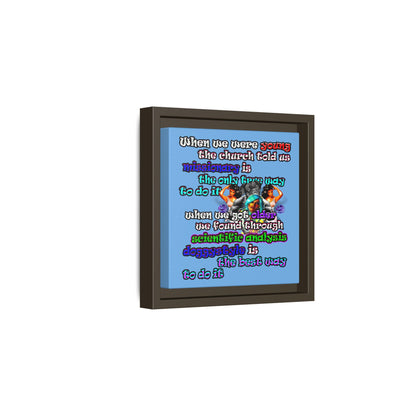 doggystyle - framed canvas art (light blue)